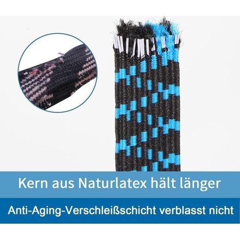 Tendeurs Elastique avec Crochets,Pack de 4 Tendeur Elastique Réglables Sandow Elastique 1M Tendeur Plat pour Vélo Bache Piscine Tente,Bleu. (1/5)