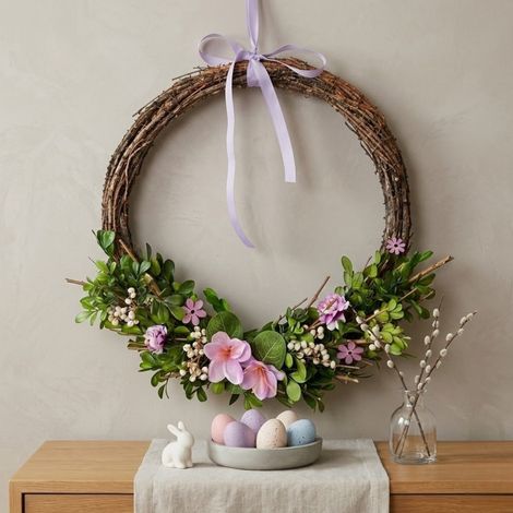 Springtime Hanging Peony Floral Wreath (1/2)