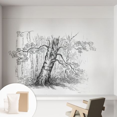 Papier peint avec colle pour décoration moderne de salon chambre à coucher cuisine et bureau Facile Arbre forestier 152x104 cm (1/5)