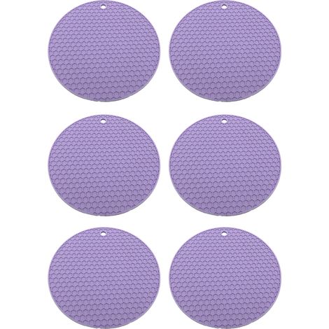 Dessous de verre épais pour boissons et café, table en bois, motif ondulé, résistant aux taches, non absorbant, violet (1/5)