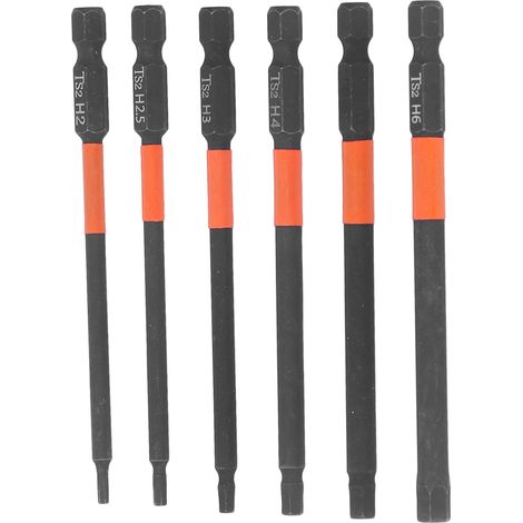Lot de 6 embouts cruciformes acier aimantés 1/4 pouce hex pour visseuse percussion perforatrice (1/5)