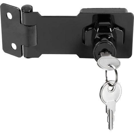3 inch noir Loquet porte avec clés, loquet de placard de cadenas de verrouillage, verrou de tiroir, d'armoire, armoire fermeture, moraillon de verrouillage,serrure boîte aux lettres