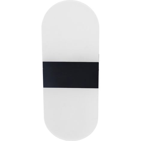Applique murale LED en acrylique forme de touches de piano, éclairage haut et bas, aluminium design simple, chambre, salon, salle à manger, hôtel, bureau, couloir, 90-265V, lumière chaude, noir brossé (1/5)