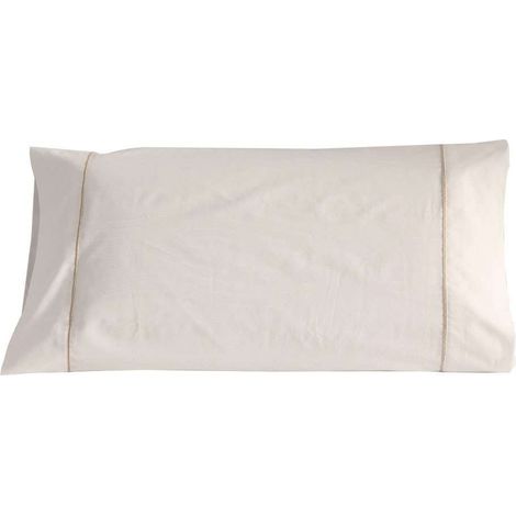 Nalui Funda de Almohada Blanco  100% Algodón 180 Hilos, Suave, Fresca, Transpirable, Lavable a 30ºC
