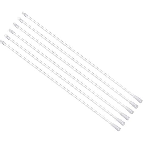 6 Stück 61 cm lange Ersatzstangen für Jalousien, Acryl-Neigungsstange für Jalousien mit Haken und Griff, Vertikaljalousienstange zum Öffnen von Vorhängen, transparent (1/5)