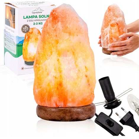 Lámpara de sal del Himalaya 2-3 kg ionizador de aire natural