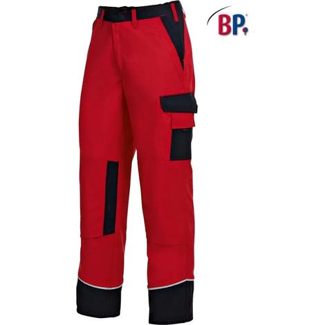 [NEUWERTIG] B-Ware Bp Arbeitshose Hose Arbeitshose Kniepolstertaschen Knopfverschluss Rot Schwarz