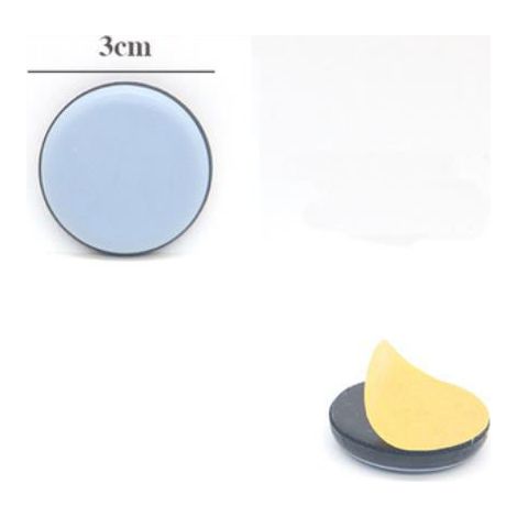 Tapis glissant pour meubles Tapis de pieds pour tables et chaises Facile à déplacer Tapis de protection des coins de table Tapis protecteur de sol auto-adhésif - Rond, 3cm de diamètre, 12pcs (1/4)