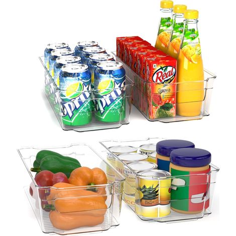 DOLASO – 4er-Pack mittelgroße, BPA-freie Vorratsbehälter für Gefrierschränke, Küchentheken und Schränke (1/5)