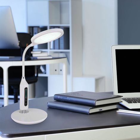 Lampada da tavolo touch dimmer bianco Lampada da tavolo touch Lampada da tavolo orientabile, LED 9W 530Lm bianco caldo-freddo, H 40,7 cm