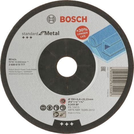 Bosch Professional 1x mola da sbavo Standard for Metal (per metallo, Ø 150 x 6 x 22,23 mm, centro depresso, accessori per smerigliatrice angolare) (1/5)