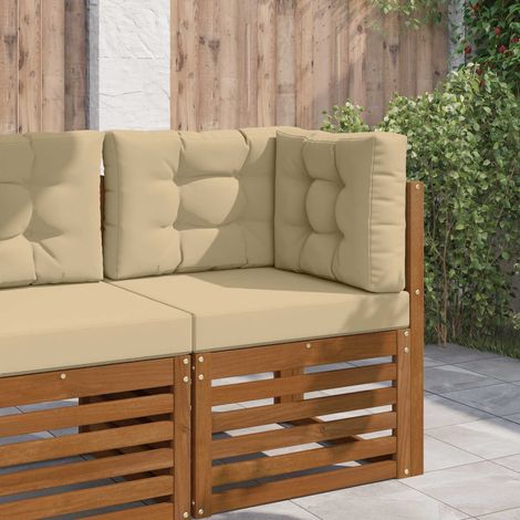 Cojín para sofá de exterior 3 pcs Beige Poliéster