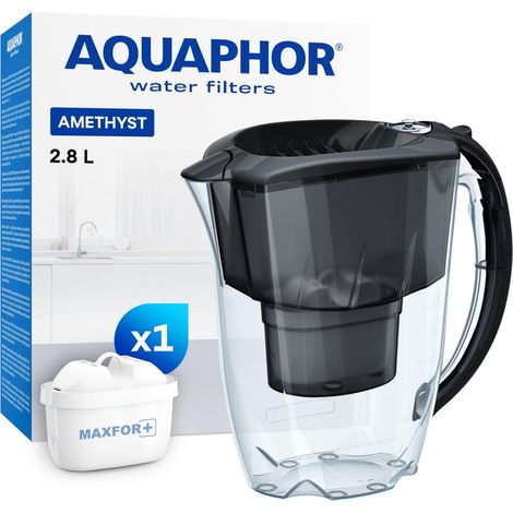 Carafe filtrante Amethyst avec 1 Filtre Maxfor+ 200L - 2,8 L - Noir (1/5)