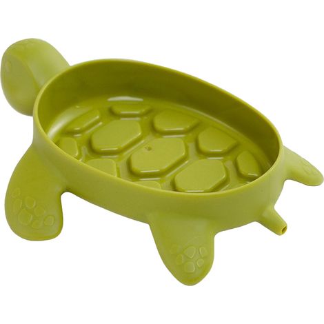 Rutschfeste, schildkrötenförmige Seifenschale mit Abflusssystem, ideal für Bad und Waschküche (grün). – AquaForge (1/5)