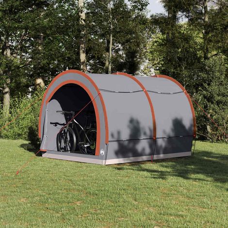 Fahrradgarage mit Dach Grau und Orange 256 x 222 x 182 cm