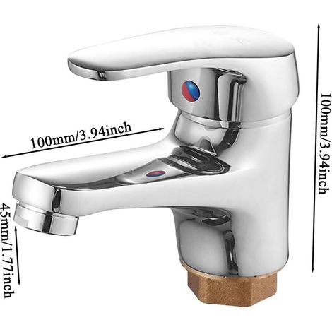Robinet de lavabo argenté à poignée unique – Compact et durable, idéal pour camping-car et buanderie (1/5)