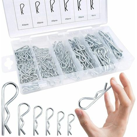 Goupilles Fendues R Clips Goupilles de Retenue 150 pcs 6 Taille Zinc Plaqué Goupille Fixation zhuoxuan