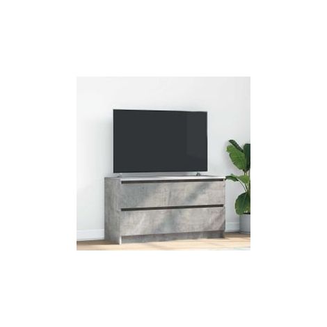 Meuble TV gris béton 100x35x54 bois d'ingénierie (1/5)
