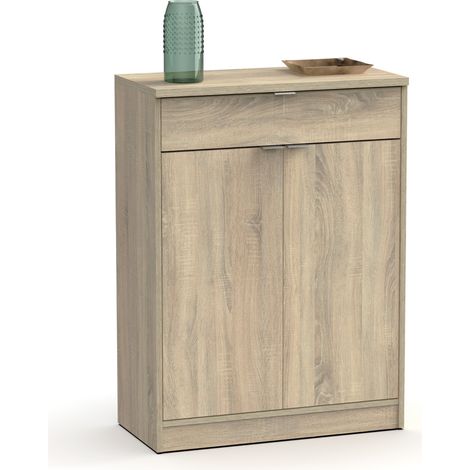 Armario zapatero Berlin en roble cambrian. 75 cm(ancho) 101 cm(altura) 36 cm(fondo) (1/5)