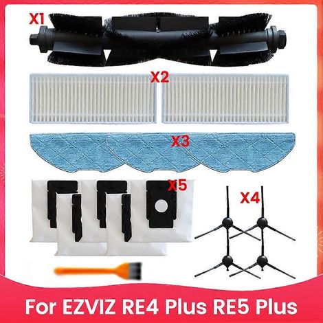 Brosse principal filtre tampon de net. Wipe sac poussière brosse latéral pour EZVIZ RE4 plus/RE5 plus asp. balayeuse (1/5)