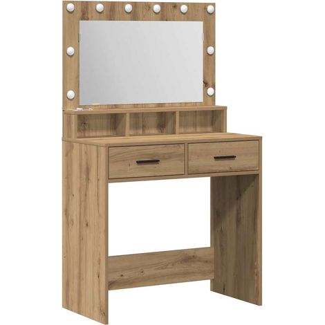 Maison Exclusive - Mesa Tocador con cajón Roble artesanal 79 x 41