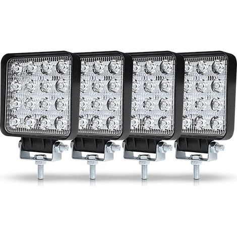 Triomphe 4Pcs Phare de Travail LED 3Pouces 48W LED Phare Travail Projecteur Feux Antibrouillard pour Voiture Camion UTV SUV Offroad Tracteur Bateau (1/5)
