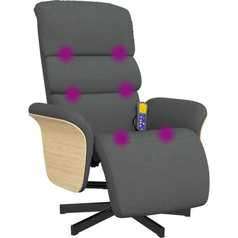 Maison Exclusive - Massagesessel mit Fußteil Dunkelgrau Stoff (1/5)
