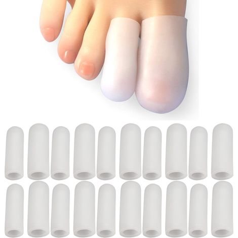 Lot de 20 protège-orteils, embouts et protections en gel, protègent les orteils des frottements et autres problèmes douloureux. (1/5)