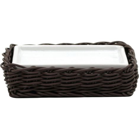 Portasapone in ceramica bianco - serie Fibra (1/3)