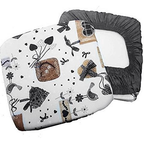 TrAdE Shop Traesio - 6 Coprisedia Cuscini Con Fascia Grigio Cuori Per Sedie Imbottito Sfoderabile -