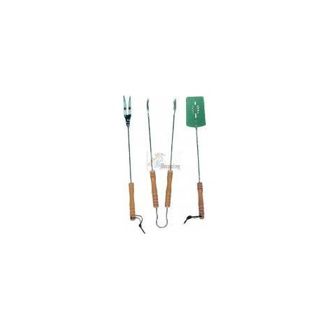 Set di accessori per barbecue cromati, 3 pezzi (1/4)