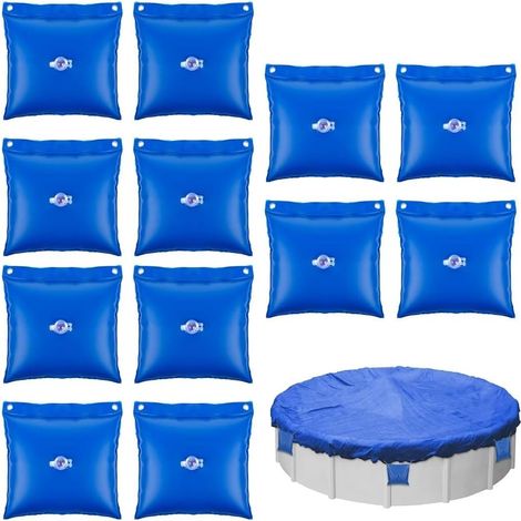 Bolsa de arena para piscina, 30x29 cm, cojín para piscina, bolsas para colgar para el invierno, bolsas de agua para piscina resistentes, cubierta para piscina de invierno sobre el suelo (12 piezas) (1/5)