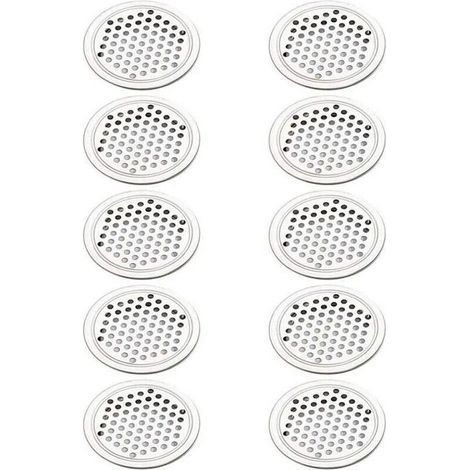 20 Pièces Grille Aeration Ronde Inox Grille de Ventilation Aeration Couvercle Cercle pour Armoire Placard Air évacué Grille d'évacuation Ventilation pour Cuisine Meubles Bouche Aération (53mm) (1/4)