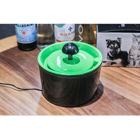 Fontaine à eau pour chat Catit Flower avec filtre triple action, 1,6 L, verte (1/3)