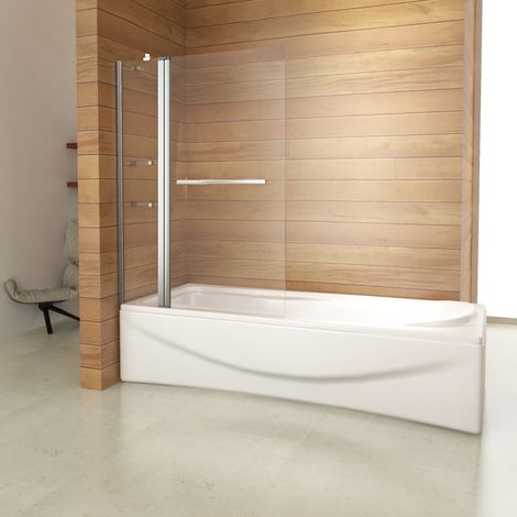 100x140cm 2-teilig Faltwand Duschwand Badewanne Aufsatz Drehen 180° Duschabtrennung (1/5)