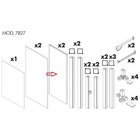 1PZ  SPORTELLO DX-SX PER KIT COPRILAVATRICE