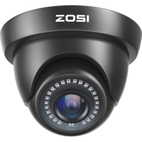 1080P 4-in-1 Caméra de Surveillance Extérieure IP66 Objectif 3.6mm IR Vision 24 m 90° Angle - Compatible avec Enregistreur de Type HD-CVI/TVI/AHD/960H Analog CVBS, Caméra Dôme Noir (1/5)