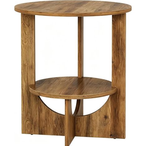 Runder MDF-Beistelltisch Rustic Brown 50 x 50 x 65 cm MODENUIT (1/5)