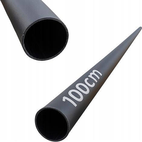 Tube en acier - 100 cm - Ø 25 mm - Noir - Revêtement en poudre - Durable - Idéal pour balustrades sécurisées