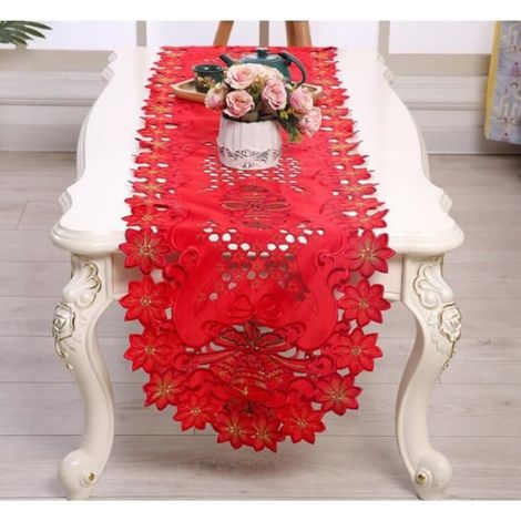 Chemin De Table - Noel Pere Noel - 180 cm x 40 cm - Pour Decoration De Table Fete Familiale Et Evenements
