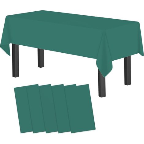 5er Set Einweg-Tischdecken Dunkelgrün 137x274 cm, abwaschbar