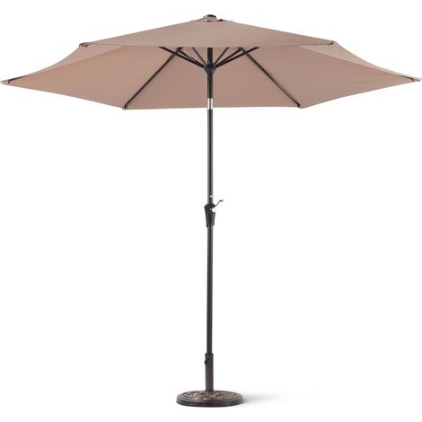 Parasol de Terrasse, avec Manivelle et Inclinaison par Bouton-Poussoir, 230.12 cm, Beige (1/5)
