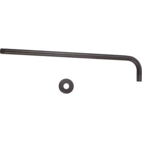 Bras de douche en acier inoxydable, tuyau d'extension de pomme de douche, accessoires de matériel de douche de salle de bains, noir 52cm (1/5)