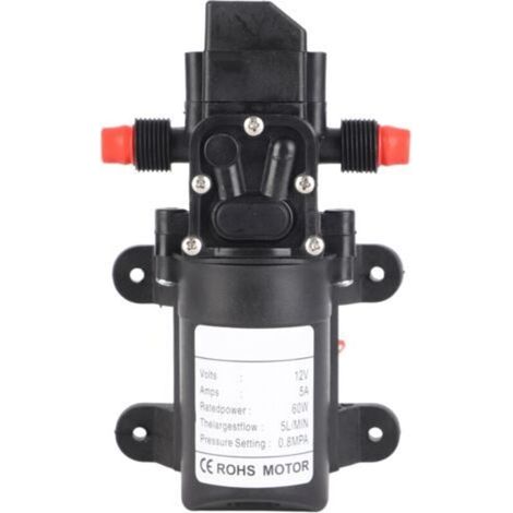 Pompe à eau auto-amorçante DC 12V 60W – Débit 5L/min – Pression 116Psi – Hauteur d'aspiration 1,5m – Pour nettoyage et systèmes solaires (1/5)