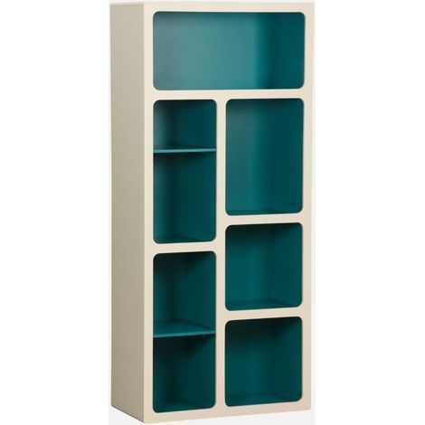 Libreria organica in legno bicolore con 8 scomparti (1/5)