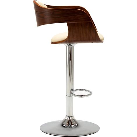 Maison Exclusive - Barhocker Cremeweiß Bugholz und Kunstleder (1/5)