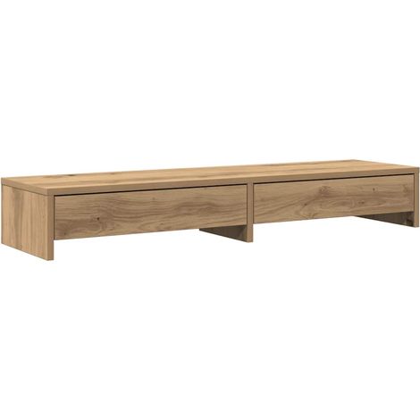 Monitor Stand with Drawers Artisian Oak 100x27x15 cm Engineered Wood vidaXL