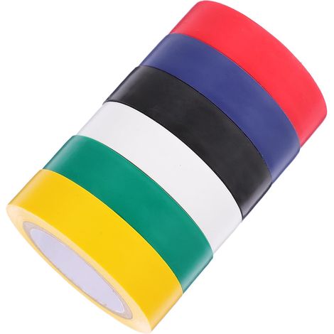 OUNONA Bande de PVC pour Câble Électrique 6 Rouleaux Multicolore (1/5)