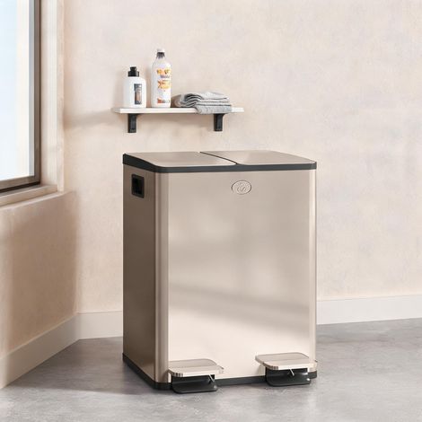 Poubelle or en acier inoxydable 45,8 x 36 x 51,6 cm (1/5)