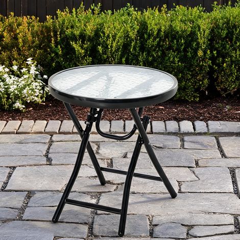 SunJet Table de jardin, table extérieure, Guéridon pliant Ø45 cm - Réf. 5LOD1LSTG4MN (1/5)